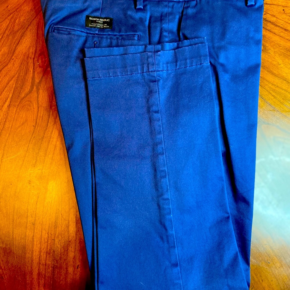 Banana Republic Light Blue Slim Rapid Movement Aiden Chinos - 33x30.